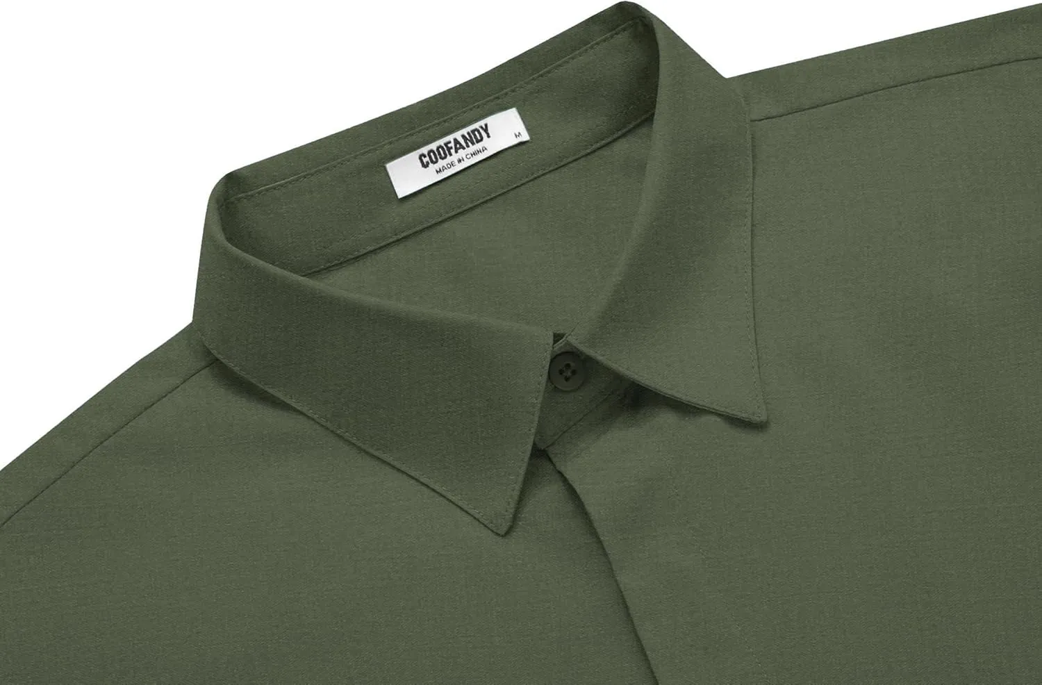 COOFANDY Men's Formal Dress Shirt Hidden Button Front Wrinkle Free Shirt Regular Fit Stretch Business Casual Shirts