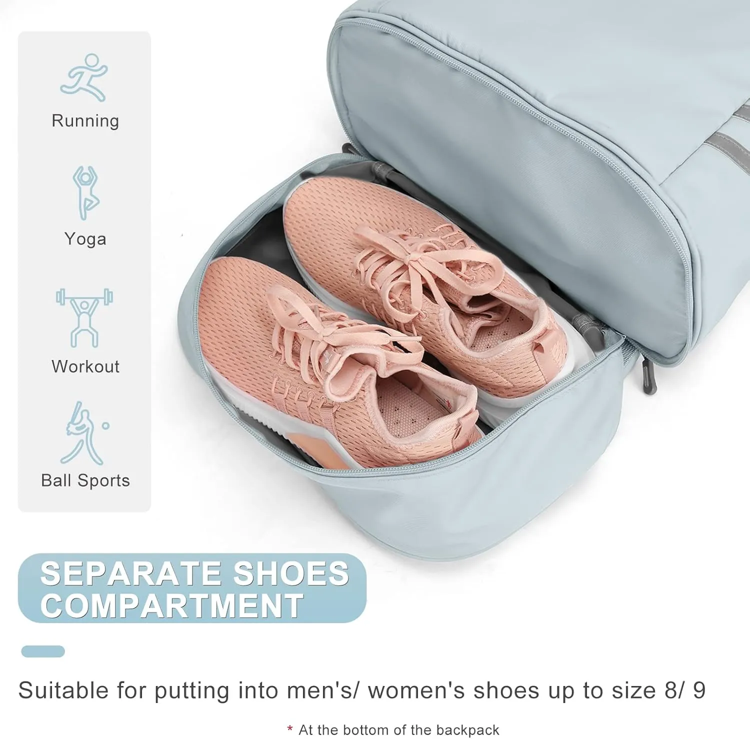 Coofay Gym Backpack for Women - Waterproof, Lightweight, Large Travel Sports Gym Bag with Shoe Compartment