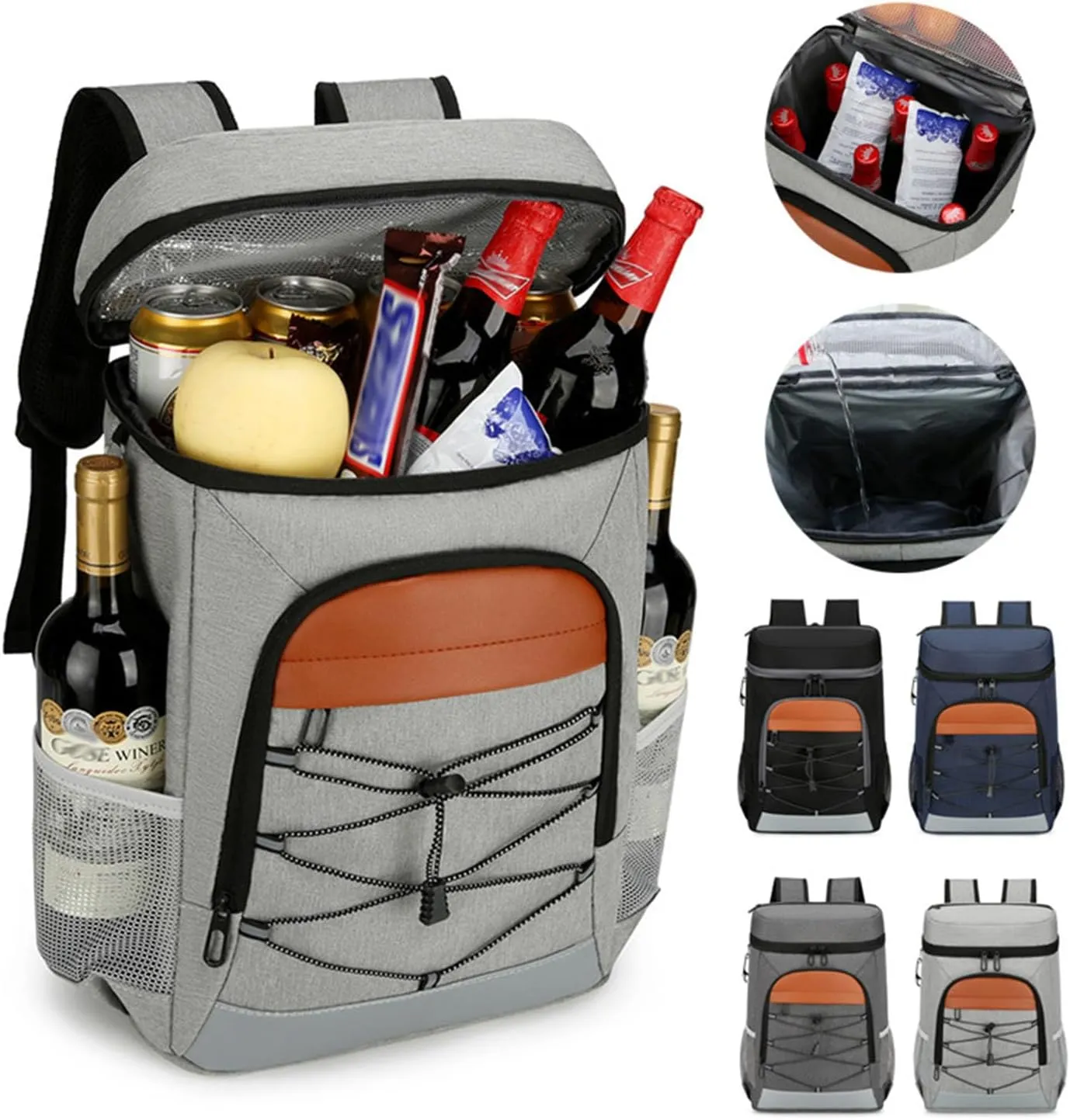 Cooler Backpack for Men 30 Cans Leak Proof Lightweight Camping Travel Bag with Insulated Cooler Compartment for Women