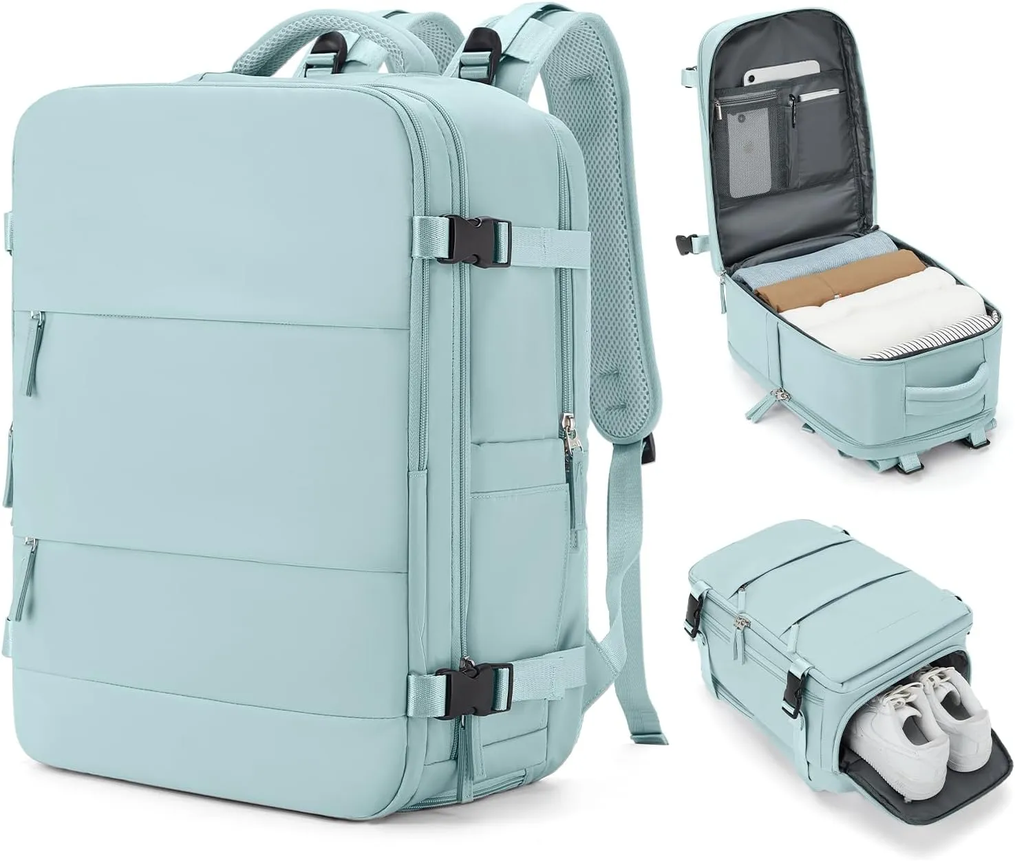 coowoz Travel Backpack Carry On for Women Man Gym Backpack with Laptop Compartment Mochila de Viaje Teacher Personal Item Backpack Airplane Accessories Must Haves Blue Small