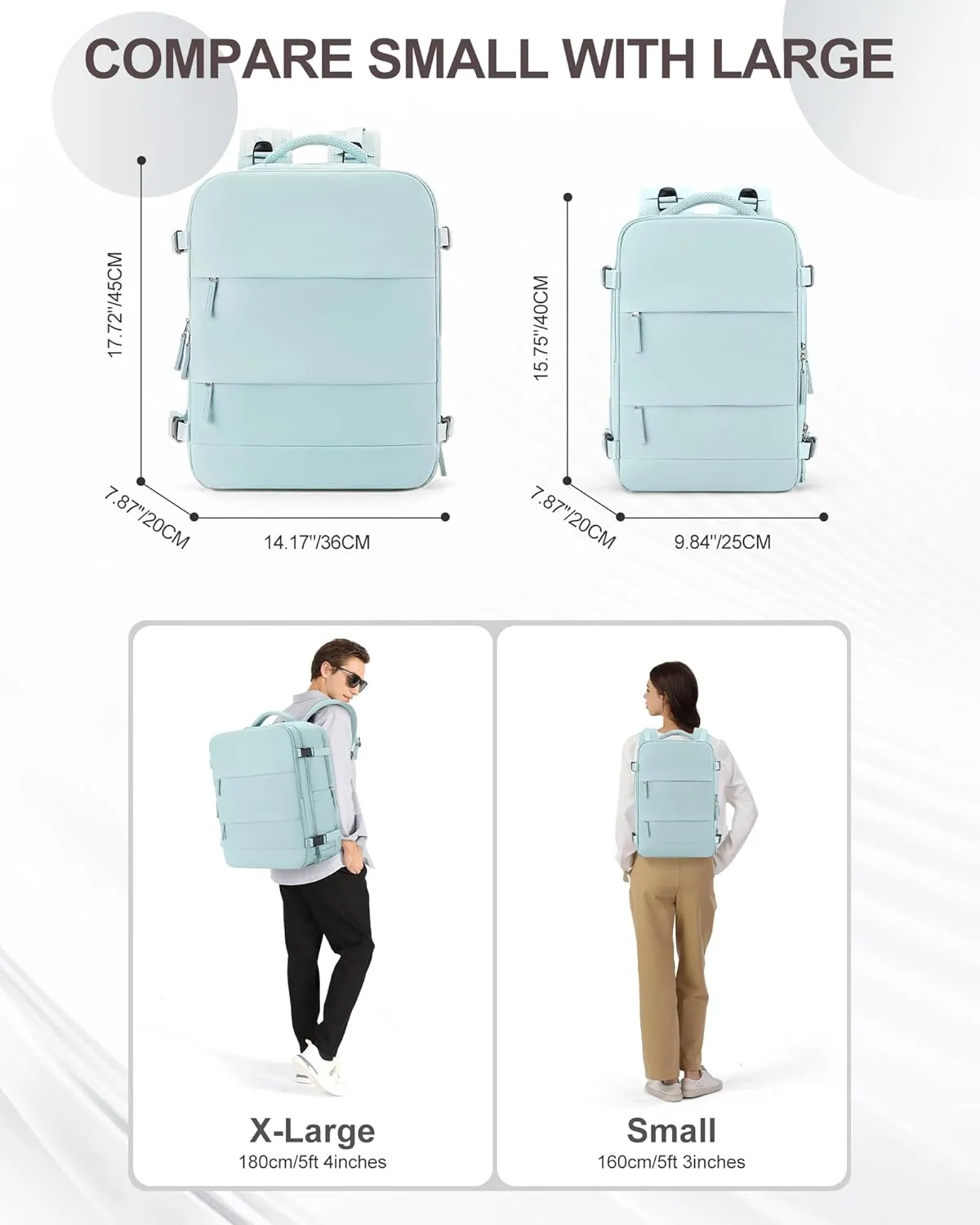 coowoz Travel Backpack Carry On for Women Man Gym Backpack with Laptop Compartment Mochila de Viaje Teacher Personal Item Backpack Airplane Accessories Must Haves Blue Small