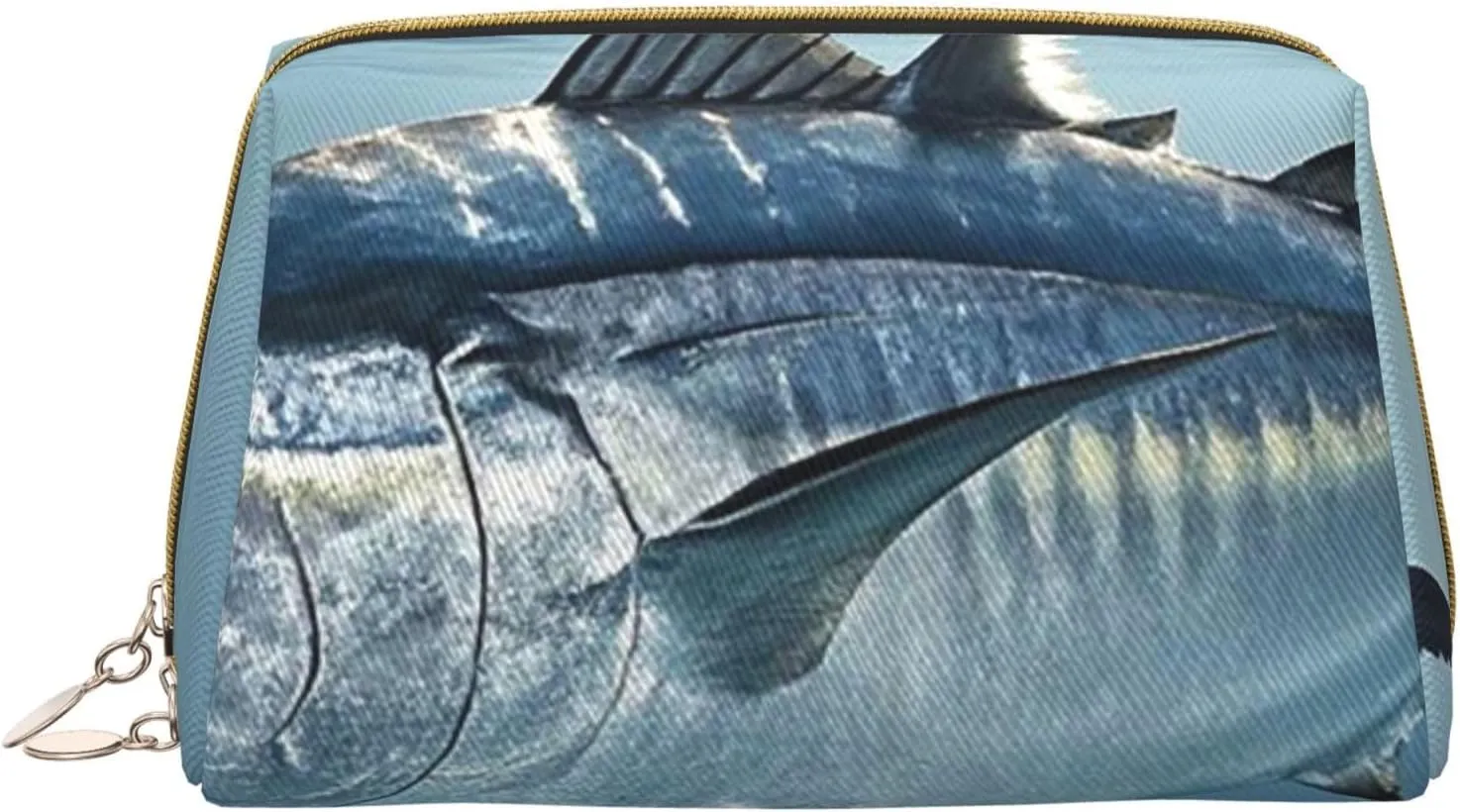 Cosmetic Bag Travel Makeup Bag Waterproof Toiletry Pouch Portable Wide Open Pouch Chickens and Farm Makeup Organizer Case Large Capacity Zipper Pouch Toiletry Bag for Women, Bluefin Tuna Thunnus, One