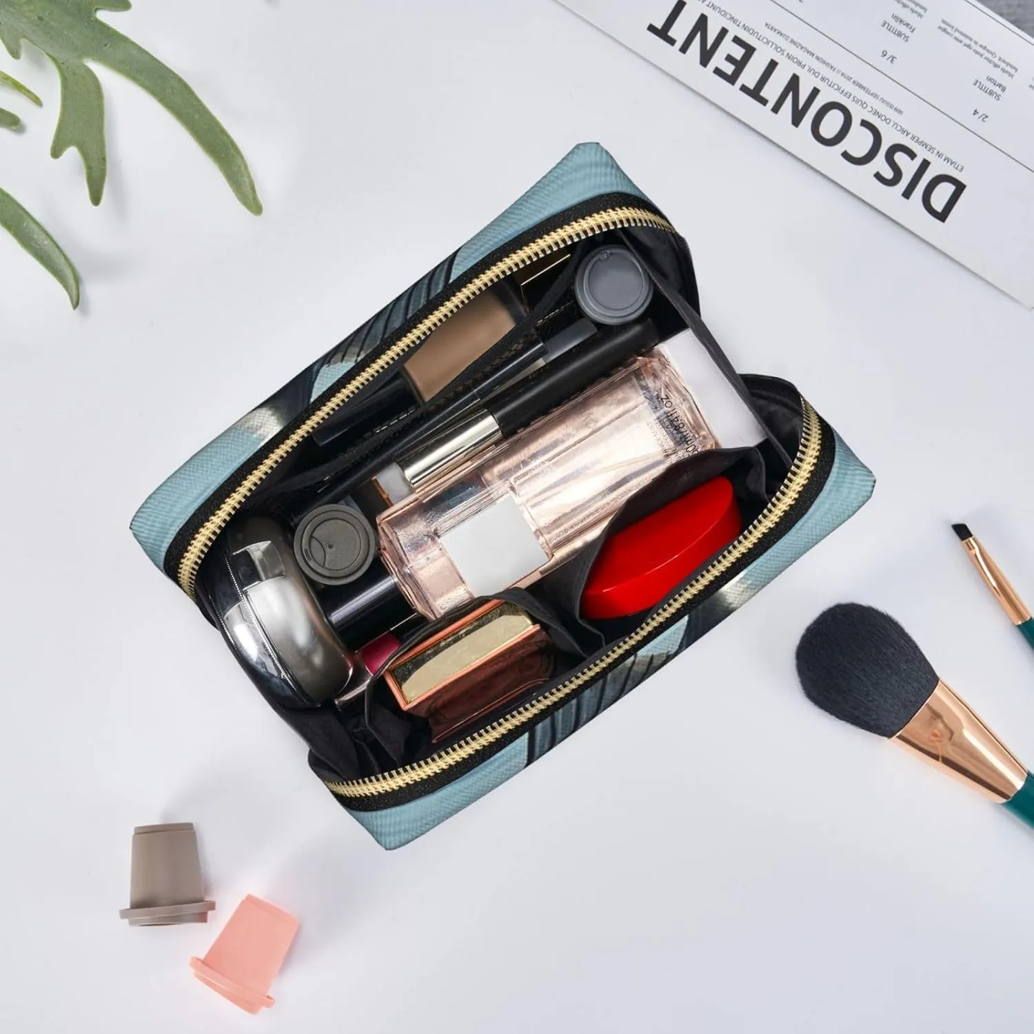 Cosmetic Bag Travel Makeup Bag Waterproof Toiletry Pouch Portable Wide Open Pouch Chickens and Farm Makeup Organizer Case Large Capacity Zipper Pouch Toiletry Bag for Women, Bluefin Tuna Thunnus, One