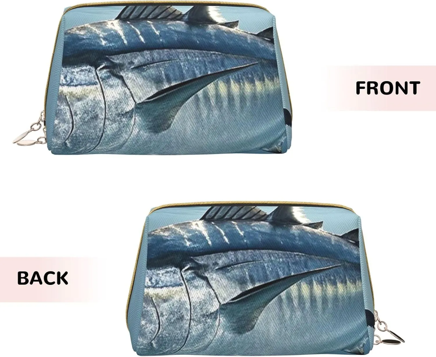 Cosmetic Bag Travel Makeup Bag Waterproof Toiletry Pouch Portable Wide Open Pouch Chickens and Farm Makeup Organizer Case Large Capacity Zipper Pouch Toiletry Bag for Women, Bluefin Tuna Thunnus, One