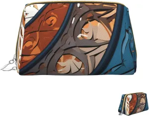 Cosmetic bag Travel Makeup Bag Waterproof Toiletry Pouch Portable Wide open Pouch Spiral and curve patterns Makeup Organizer Case Large Capacity Zipper Pouch Toiletry bag for women