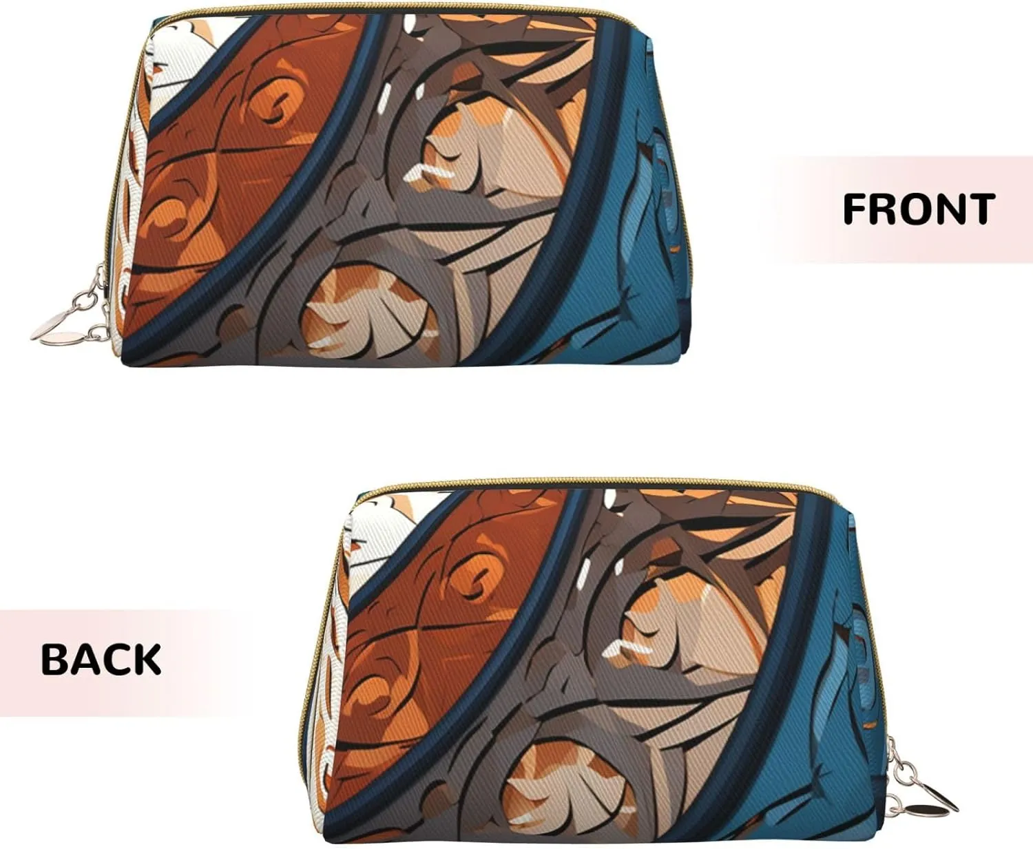 Cosmetic bag Travel Makeup Bag Waterproof Toiletry Pouch Portable Wide open Pouch Spiral and curve patterns Makeup Organizer Case Large Capacity Zipper Pouch Toiletry bag for women