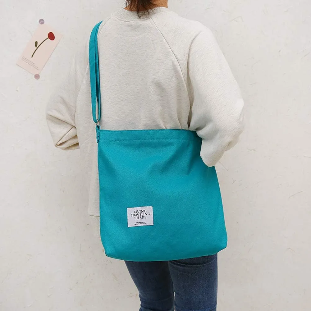 Covelin Women's Retro Large Size Canvas Shoulder Bag Hobo Crossbody Handbag Casual Tote