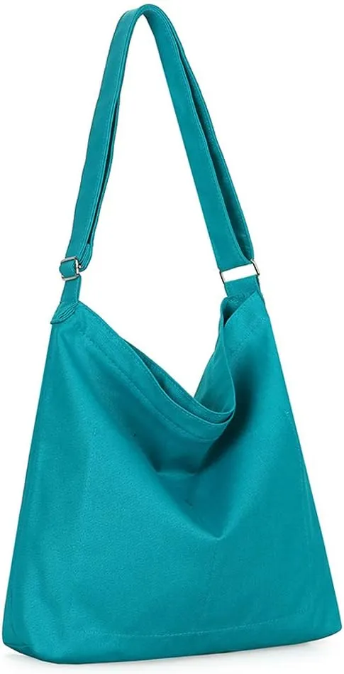 Covelin Women's Retro Large Size Canvas Shoulder Bag Hobo Crossbody Handbag Casual Tote