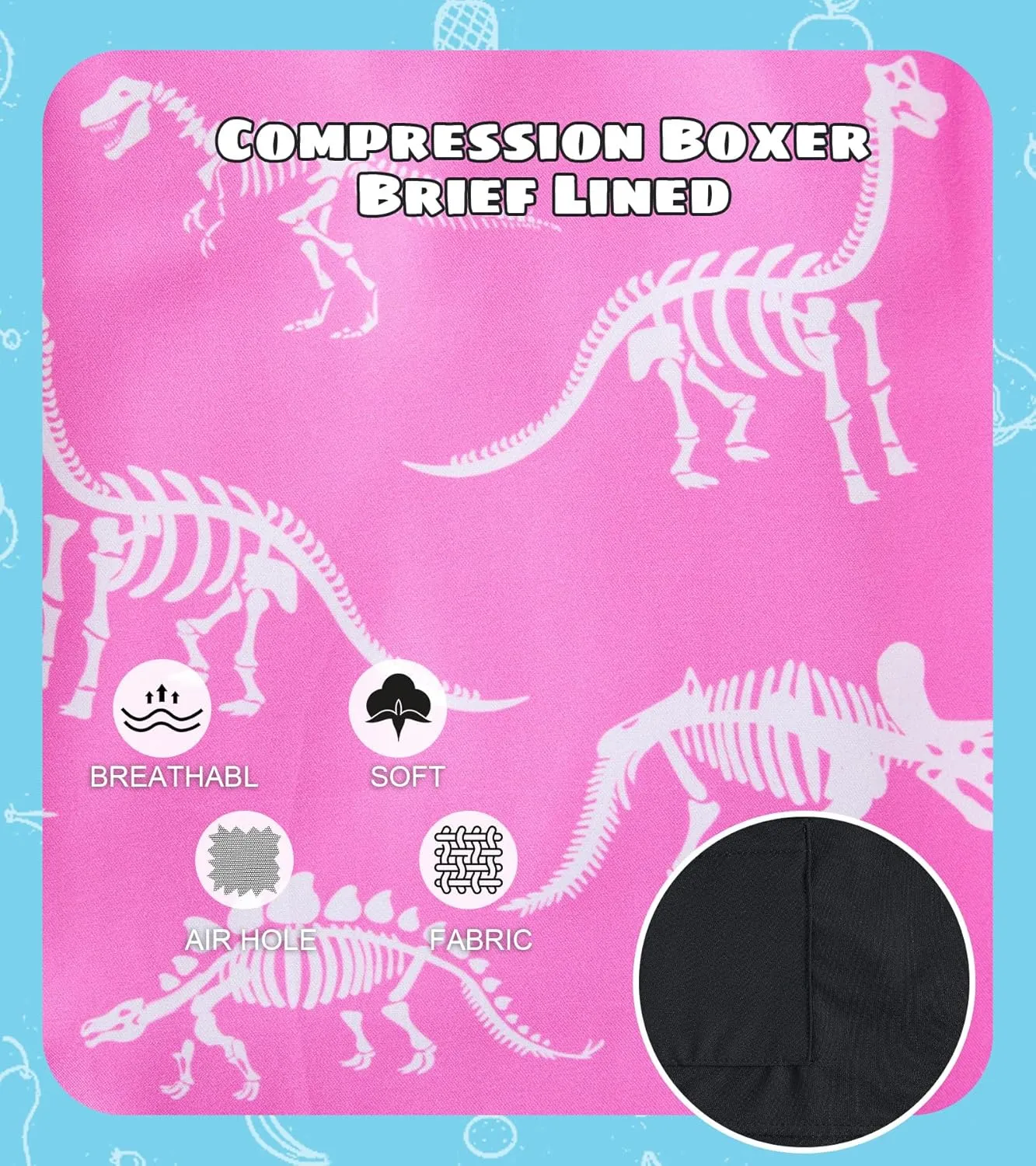 Cozople Boys Swim Trunks Compression Liner Swim Shorts Quick Dry Bathing Suit with Boxer Brief Swimwear 4-10T
