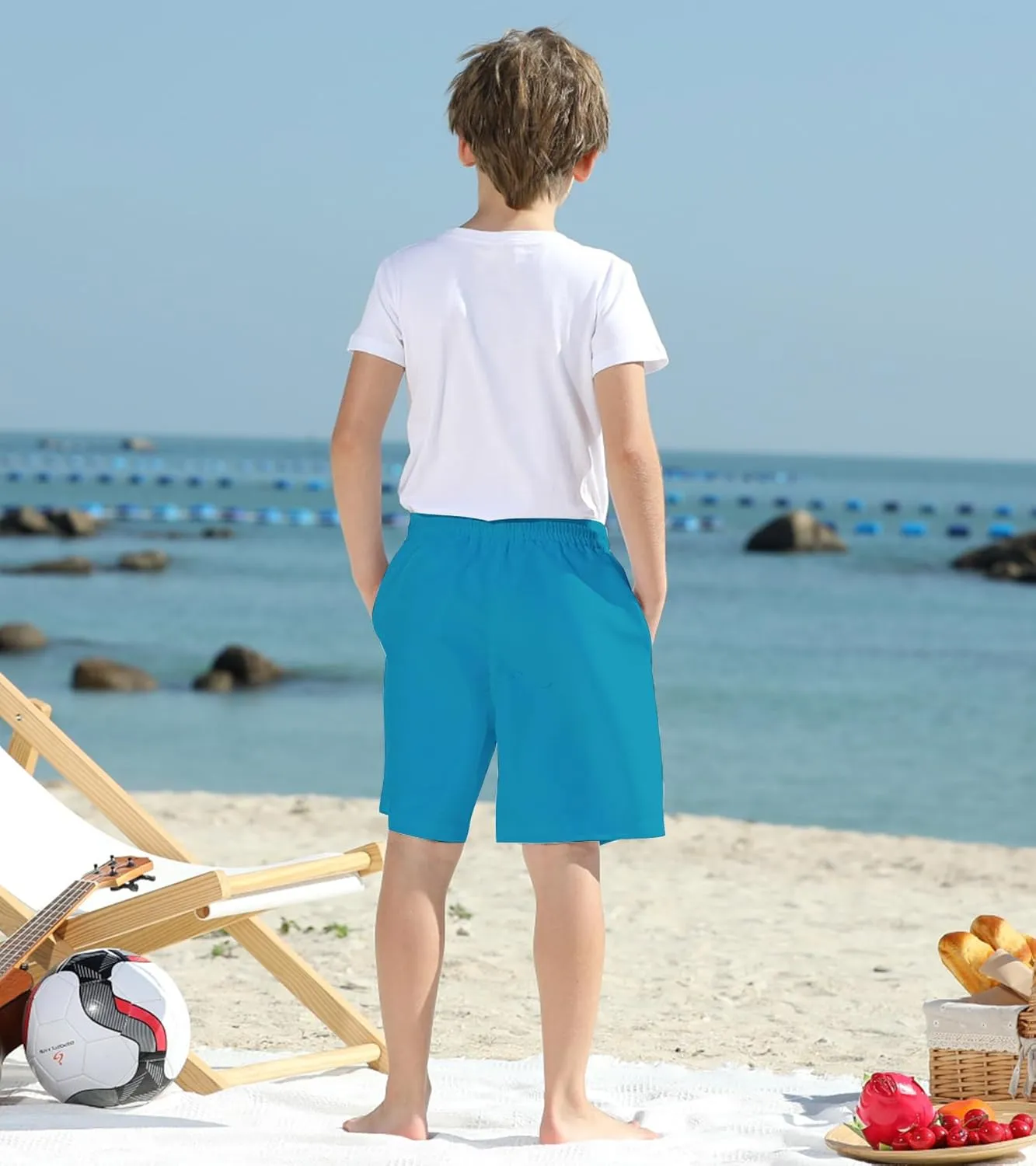 Cozople Boys Swim Trunks Quick Dry Bathing Suits Compression Liner Swim Shorts Swimwear 7-20 Years