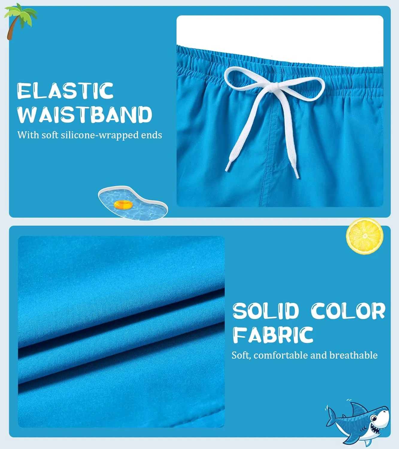 Cozople Boys Swim Trunks Quick Dry Bathing Suits Compression Liner Swim Shorts Swimwear 7-20 Years