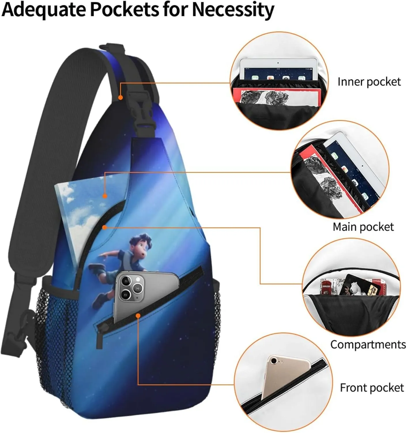 Cross Chest Bag Diagonally Sling Backpack Casual The Elio universe called Crossbody Shoulder Bag Travel Hiking Daypack Shoulder Bag pack Men Women Gifts