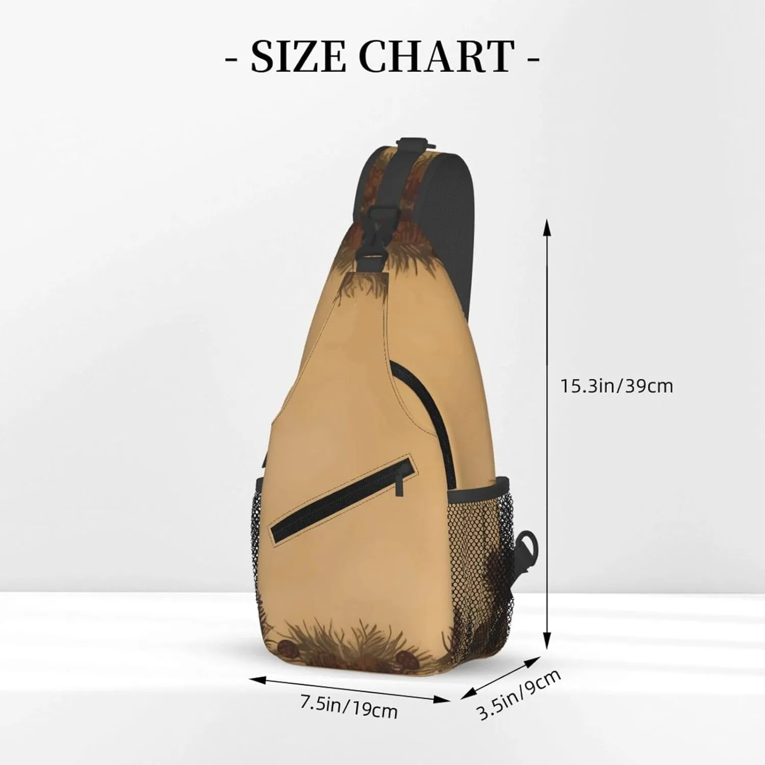Cross Chest Bag Diagonally Sling Backpack Crossbody Shoulder Bag Polar Bears Northern Lights Sling Bag Travel Hiking Daypack