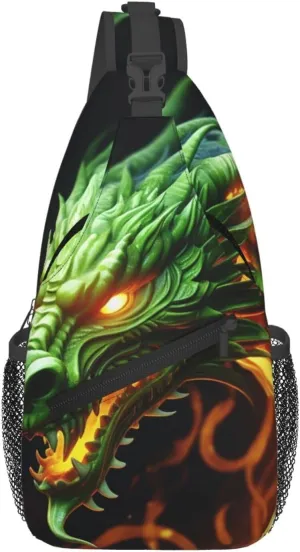 Cross Chest Bag for Men Women Crossbody Backpack Chinese Dragon Sling Bag Travel Hiking Daypack