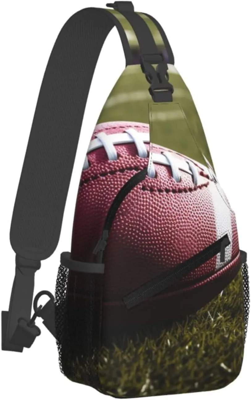 Cross Chest Bag Sling Backpack American Football Sling Bag Crossbody Shoulder Bag Travel Hiking Daypack