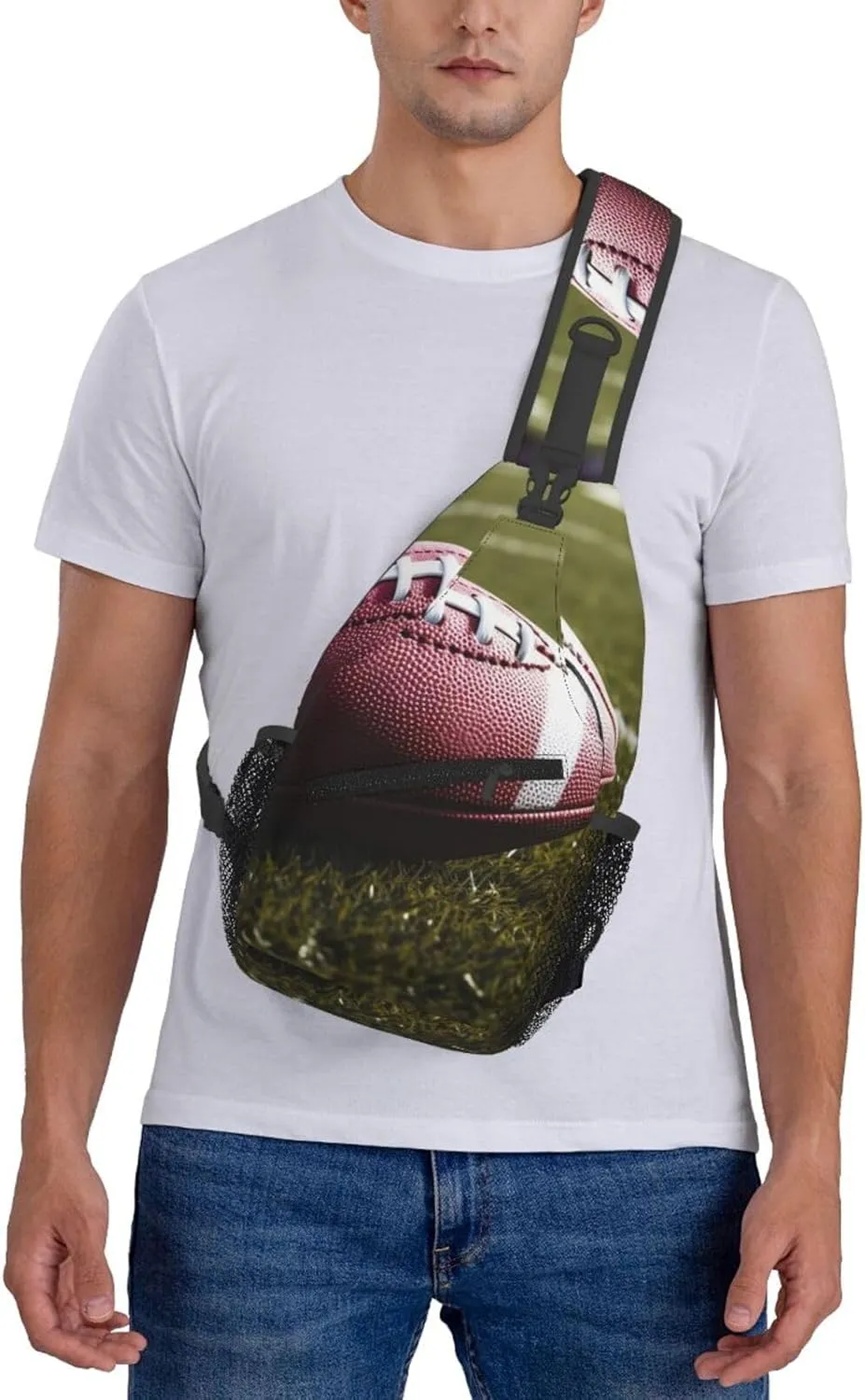 Cross Chest Bag Sling Backpack American Football Sling Bag Crossbody Shoulder Bag Travel Hiking Daypack