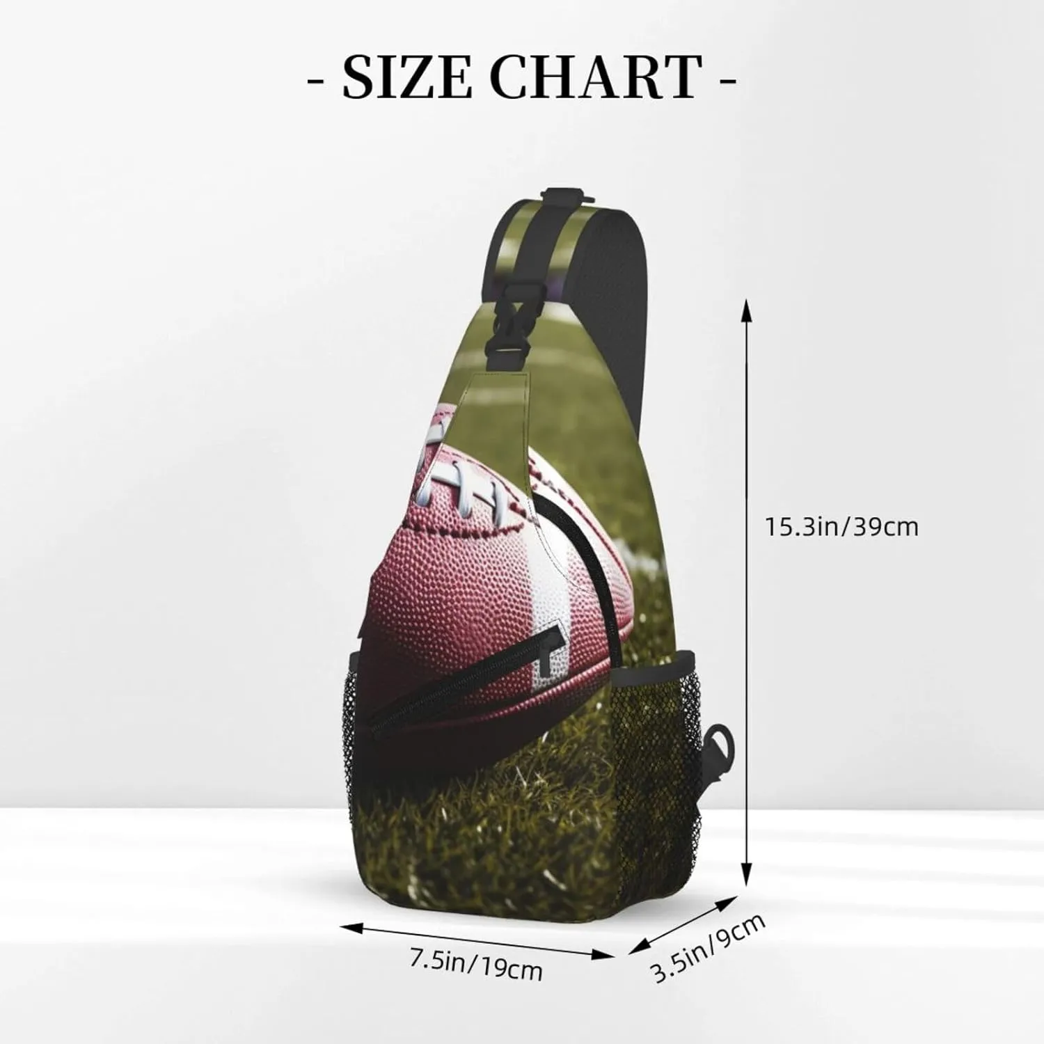 Cross Chest Bag Sling Backpack American Football Sling Bag Crossbody Shoulder Bag Travel Hiking Daypack