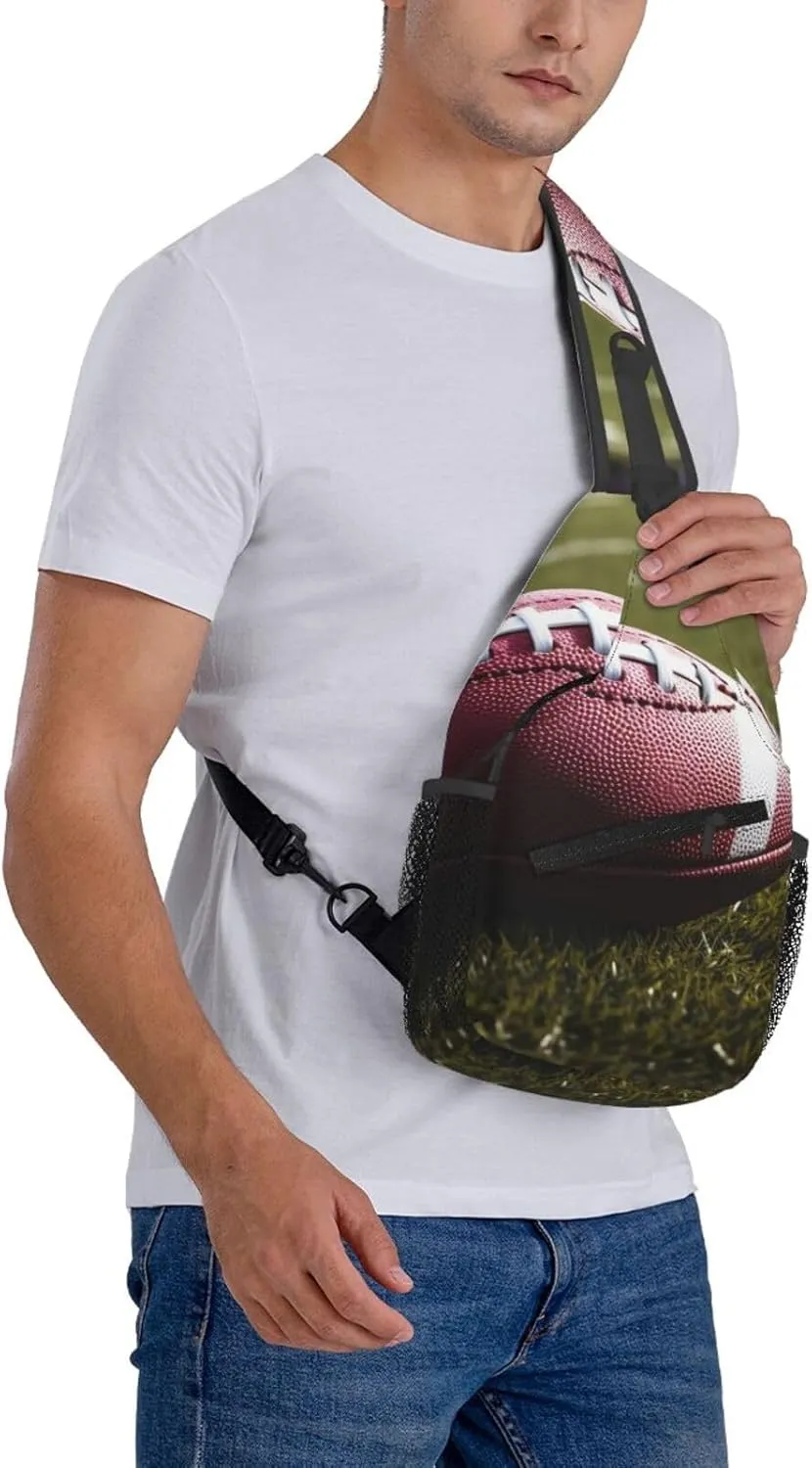 Cross Chest Bag Sling Backpack American Football Sling Bag Crossbody Shoulder Bag Travel Hiking Daypack