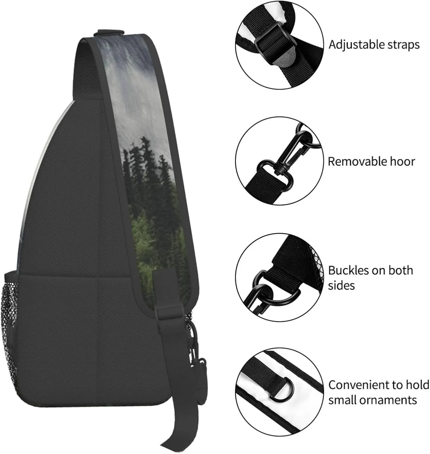 Cross Chest Bag Sling Backpack Corgi Floral Flowers Spring Garden Sling Bag Crossbody Shoulder Bag Travel Hiking Daypack