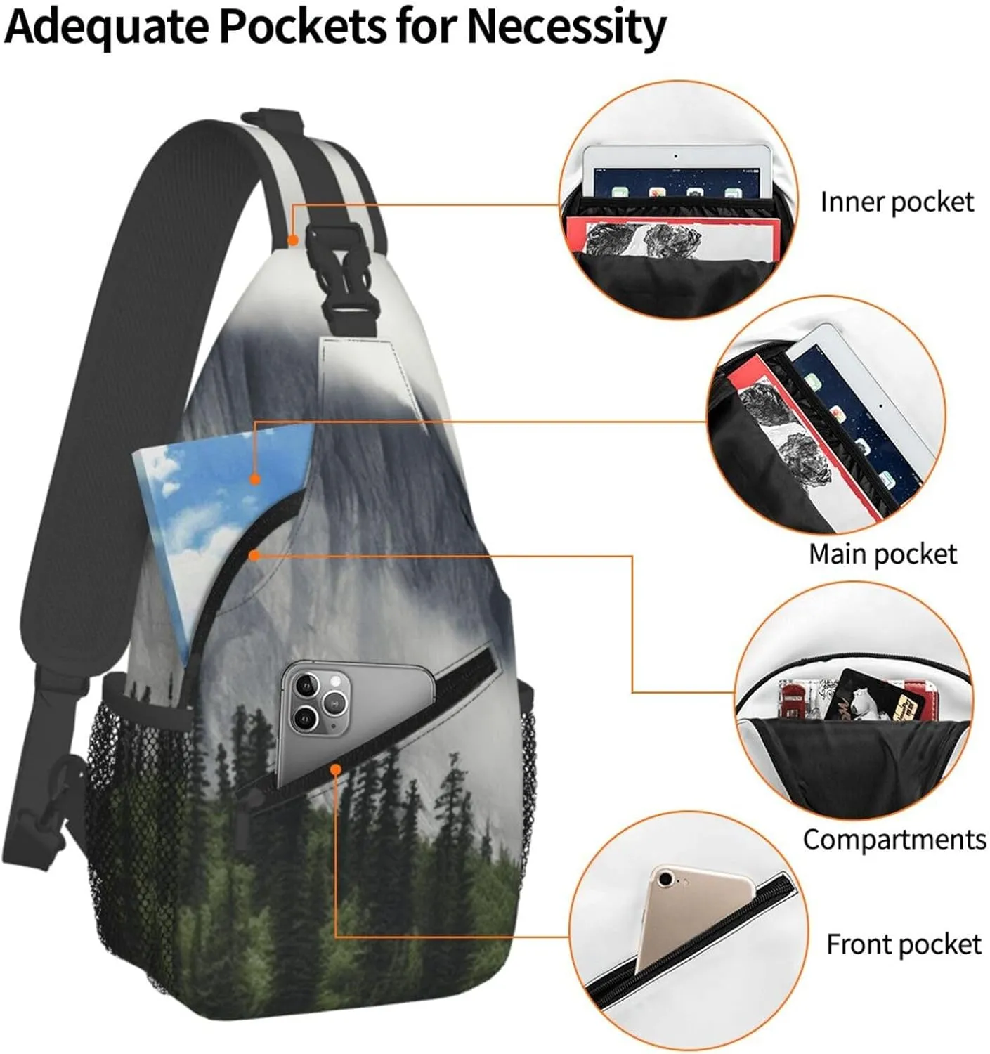 Cross Chest Bag Sling Backpack Corgi Floral Flowers Spring Garden Sling Bag Crossbody Shoulder Bag Travel Hiking Daypack