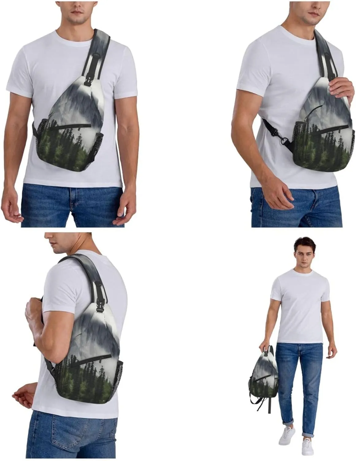 Cross Chest Bag Sling Backpack Corgi Floral Flowers Spring Garden Sling Bag Crossbody Shoulder Bag Travel Hiking Daypack
