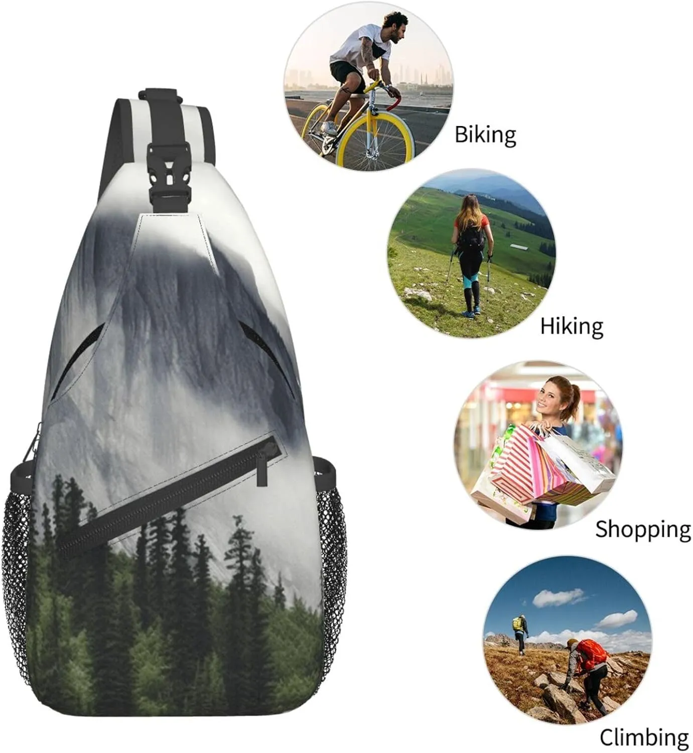 Cross Chest Bag Sling Backpack Corgi Floral Flowers Spring Garden Sling Bag Crossbody Shoulder Bag Travel Hiking Daypack