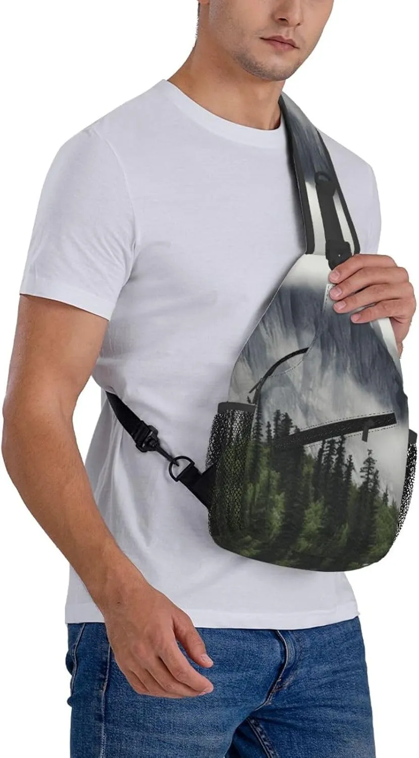 Cross Chest Bag Sling Backpack Corgi Floral Flowers Spring Garden Sling Bag Crossbody Shoulder Bag Travel Hiking Daypack