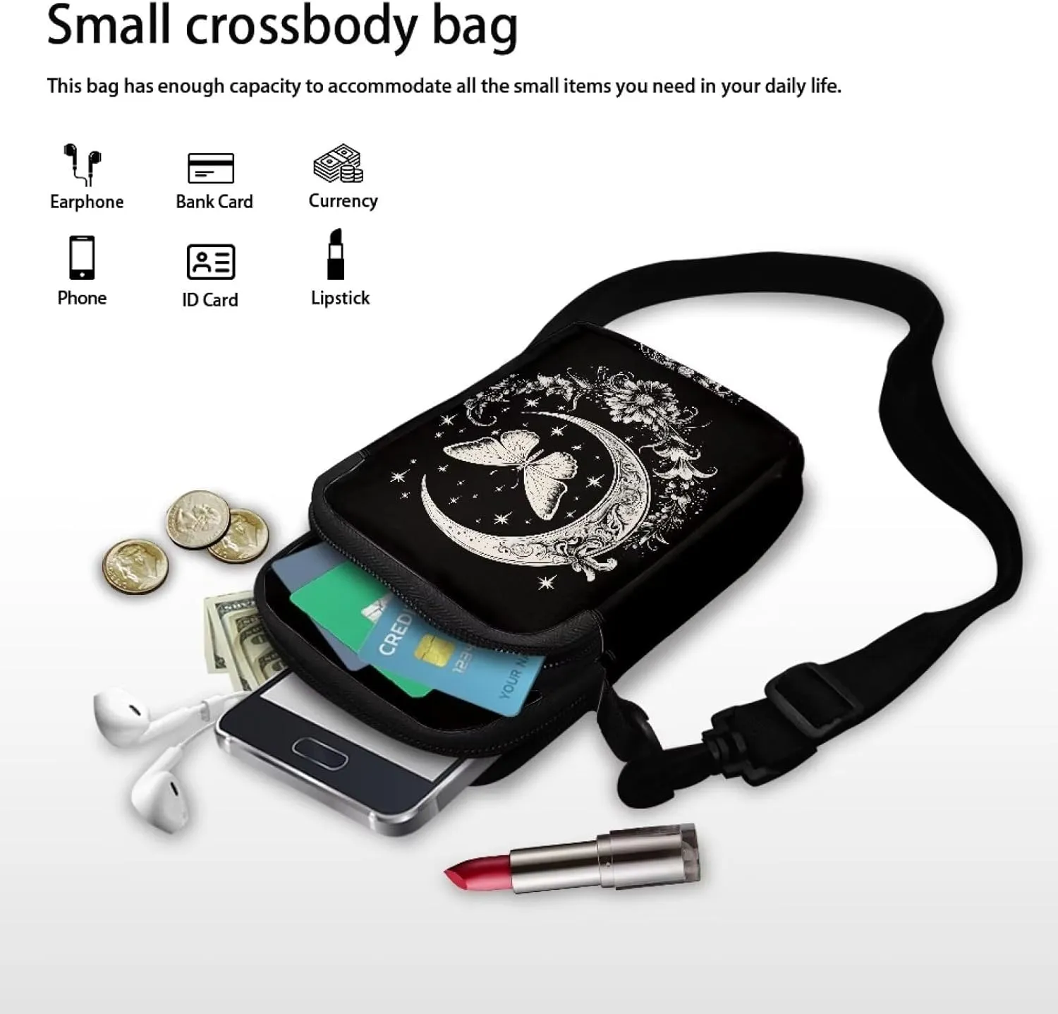 Crossbody Backpack for Women Sling Bag with Adjustable Strap Women Cross Body Chest Bag Mini Purse