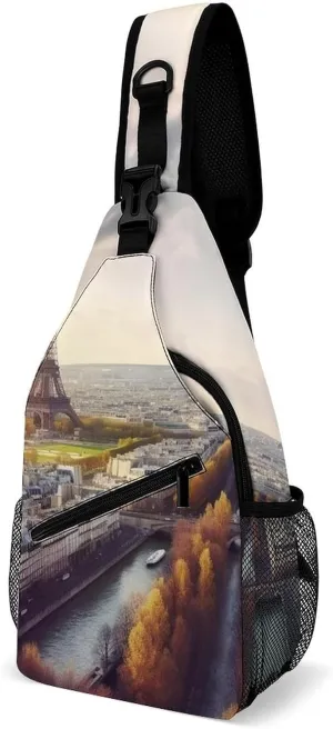 Crossbody Bag for Women Men Chest Bag Black And White Tiger Sling Bag Crossbody Shoulder Bag Sling Backpack