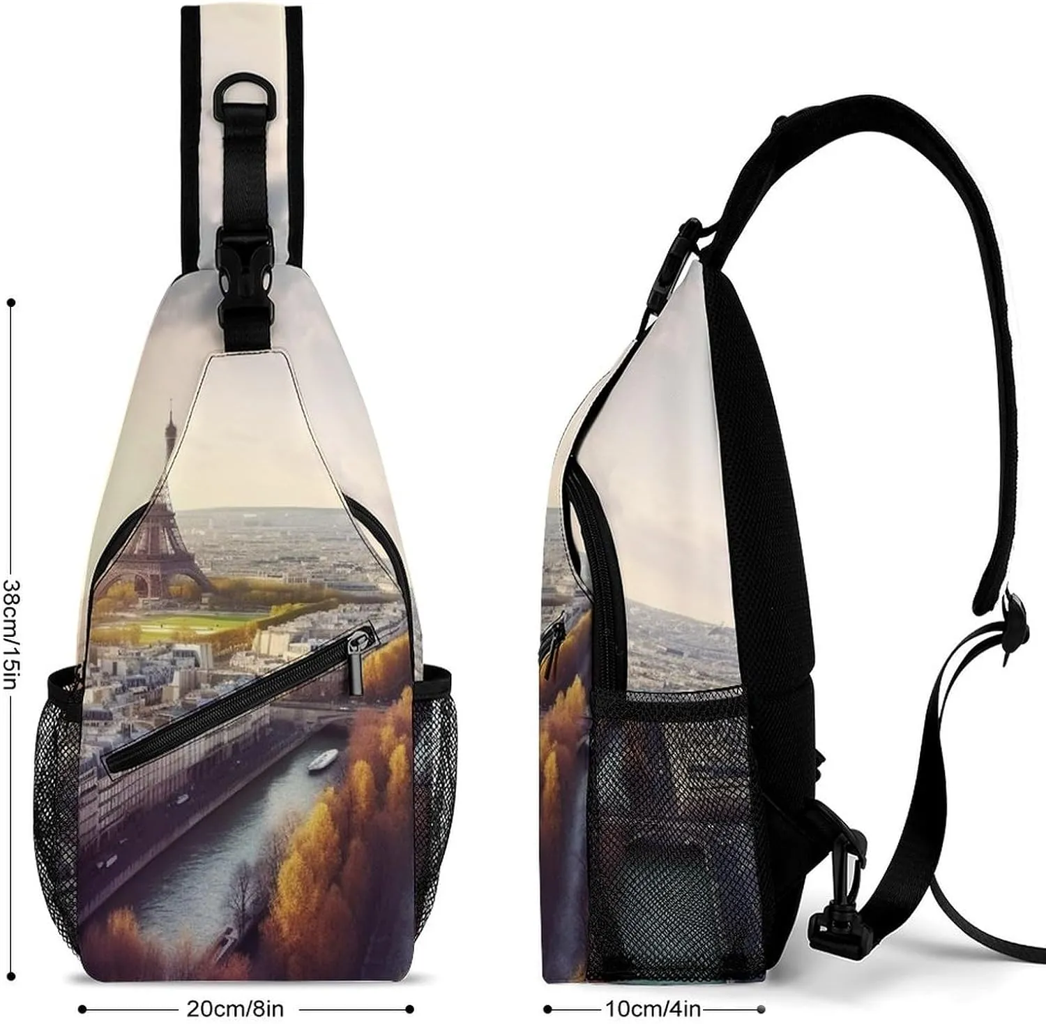 Crossbody Bag for Women Men Chest Bag Black And White Tiger Sling Bag Crossbody Shoulder Bag Sling Backpack