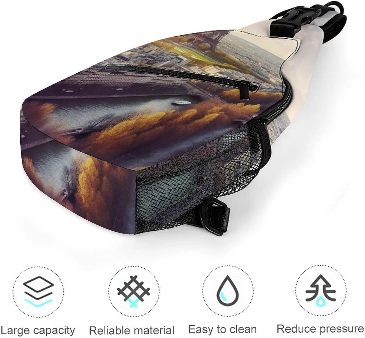 Crossbody Bag for Women Men Chest Bag Black And White Tiger Sling Bag Crossbody Shoulder Bag Sling Backpack