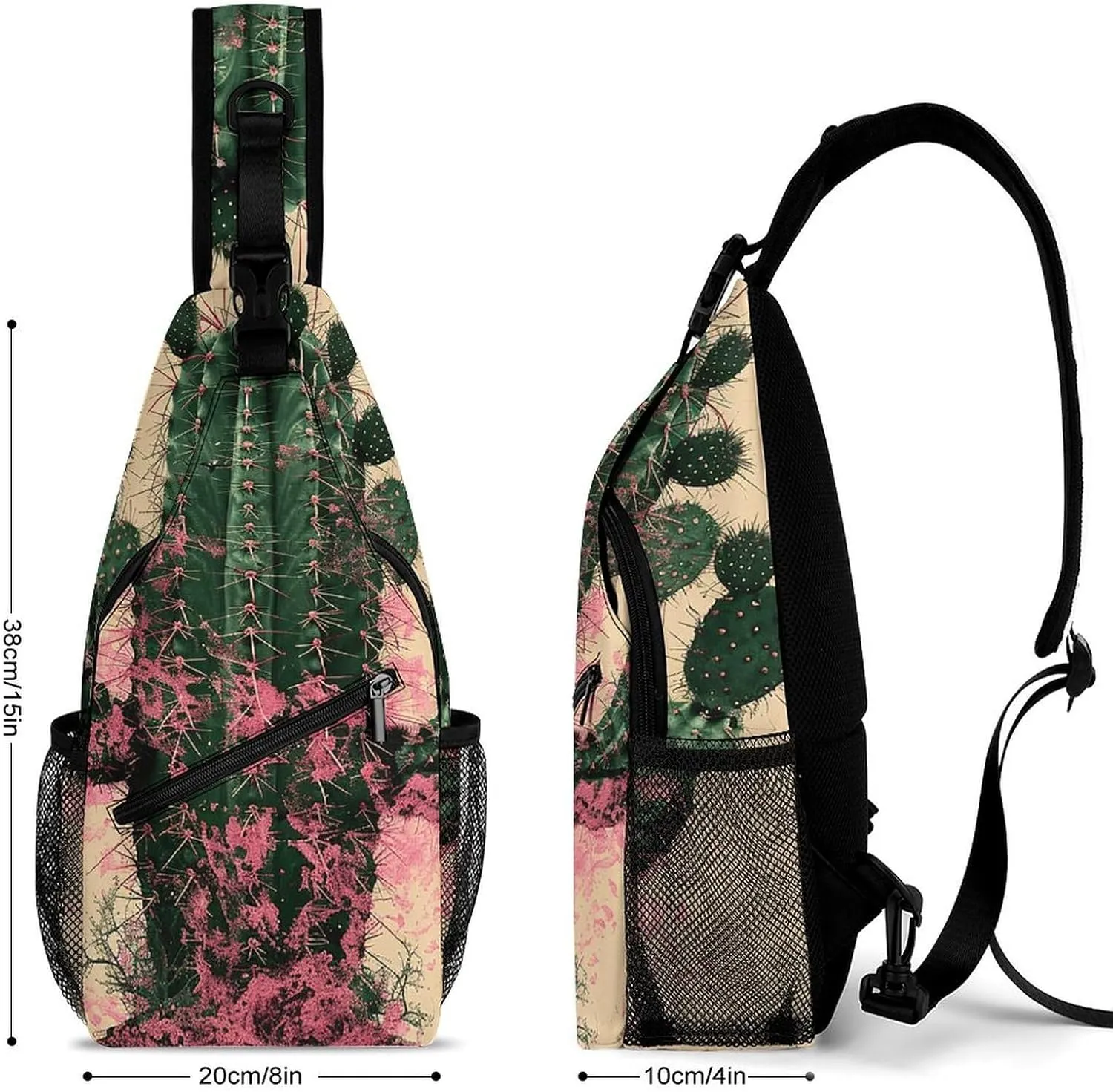 Crossbody Bag for Women Men Chest Bag Cactus And Plants Sling Bag Crossbody Shoulder Bag Sling Backpack