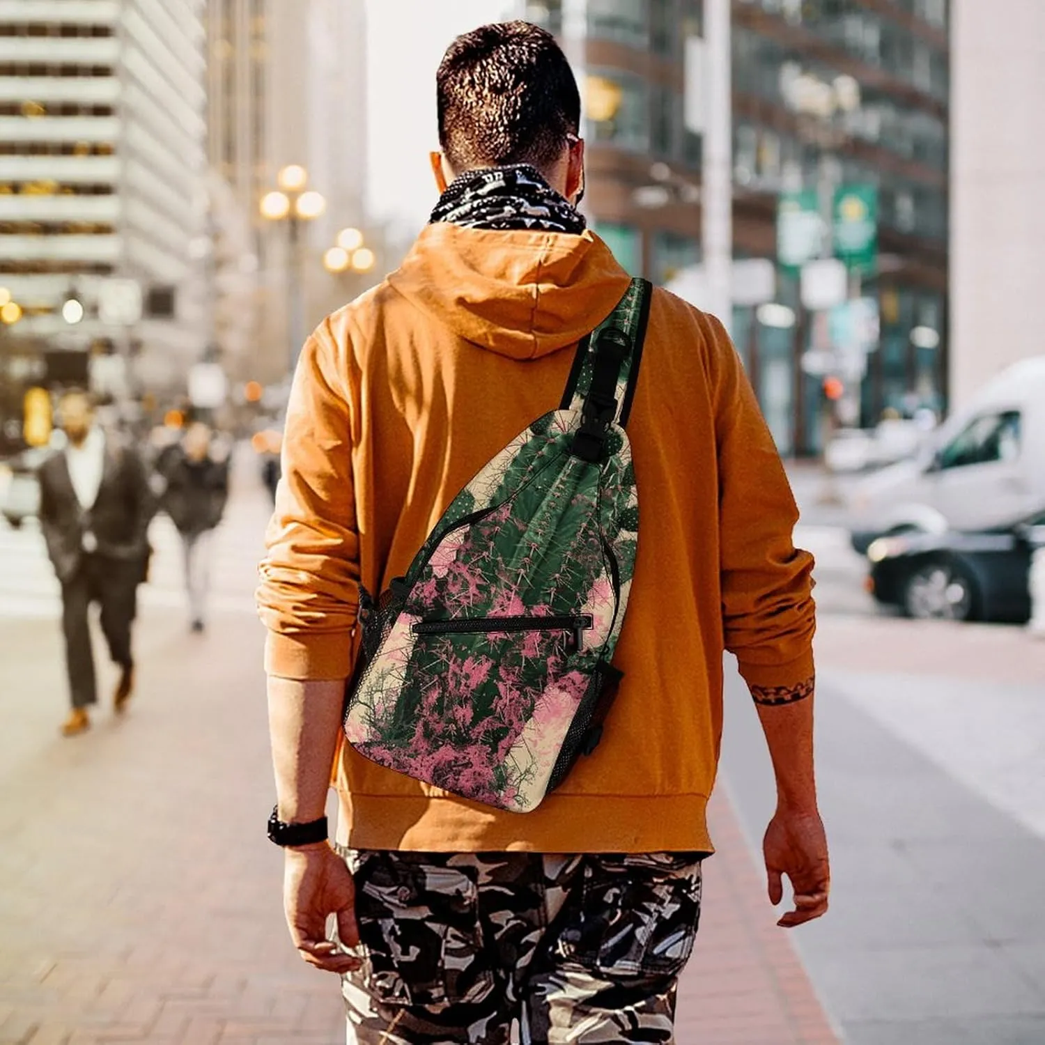 Crossbody Bag for Women Men Chest Bag Cactus And Plants Sling Bag Crossbody Shoulder Bag Sling Backpack