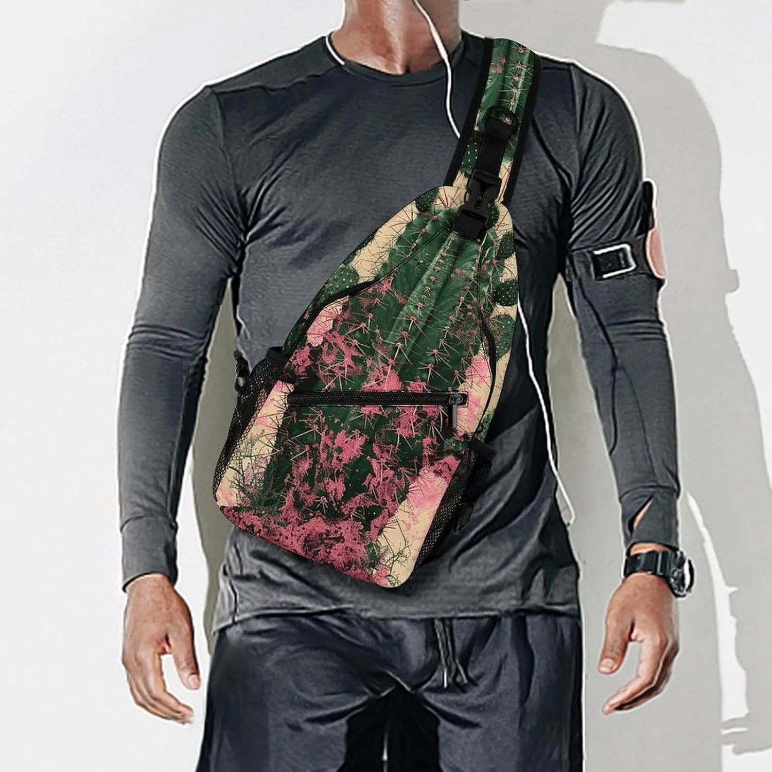 Crossbody Bag for Women Men Chest Bag Cactus And Plants Sling Bag Crossbody Shoulder Bag Sling Backpack