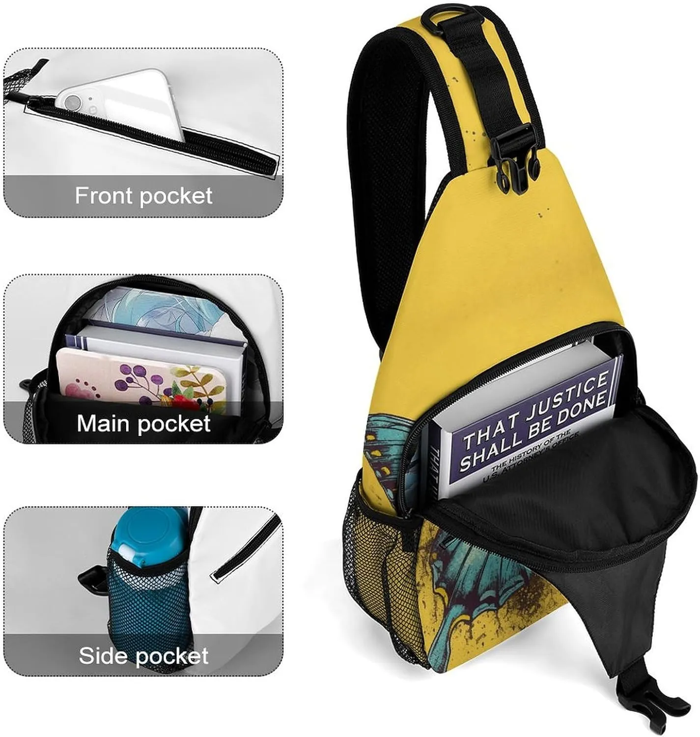 Crossbody Bag for Women Men Chest Bag Cactus And Plants Sling Bag Crossbody Shoulder Bag Sling Backpack