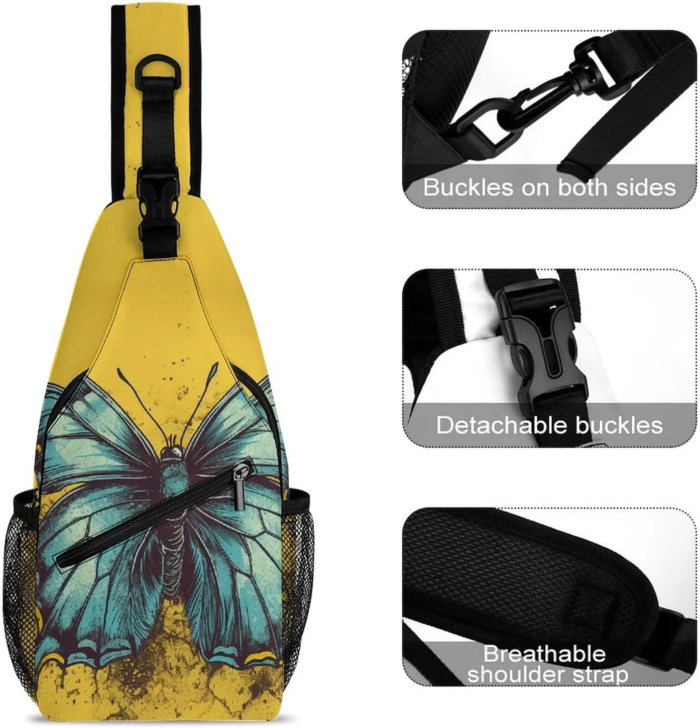 Crossbody Bag for Women Men Chest Bag Cactus And Plants Sling Bag Crossbody Shoulder Bag Sling Backpack