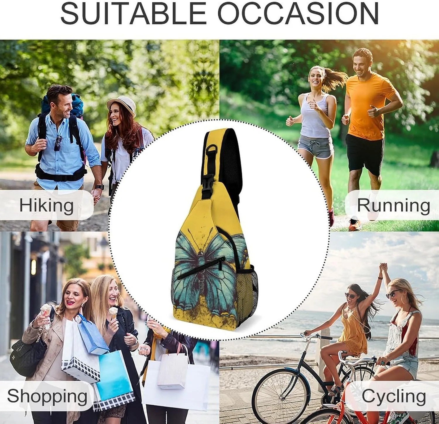 Crossbody Bag for Women Men Chest Bag Cactus And Plants Sling Bag Crossbody Shoulder Bag Sling Backpack
