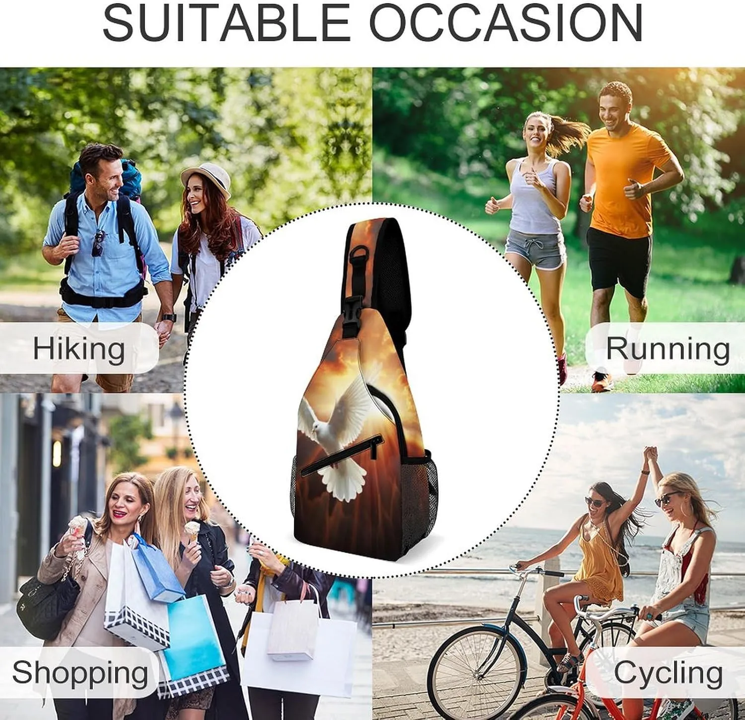 Crossbody Bag for Women Men Chest Bag Flying Dragon Sling Bag Crossbody Shoulder Bag Sling Backpack