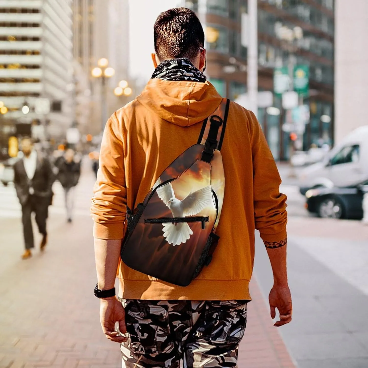 Crossbody Bag for Women Men Chest Bag Flying Dragon Sling Bag Crossbody Shoulder Bag Sling Backpack