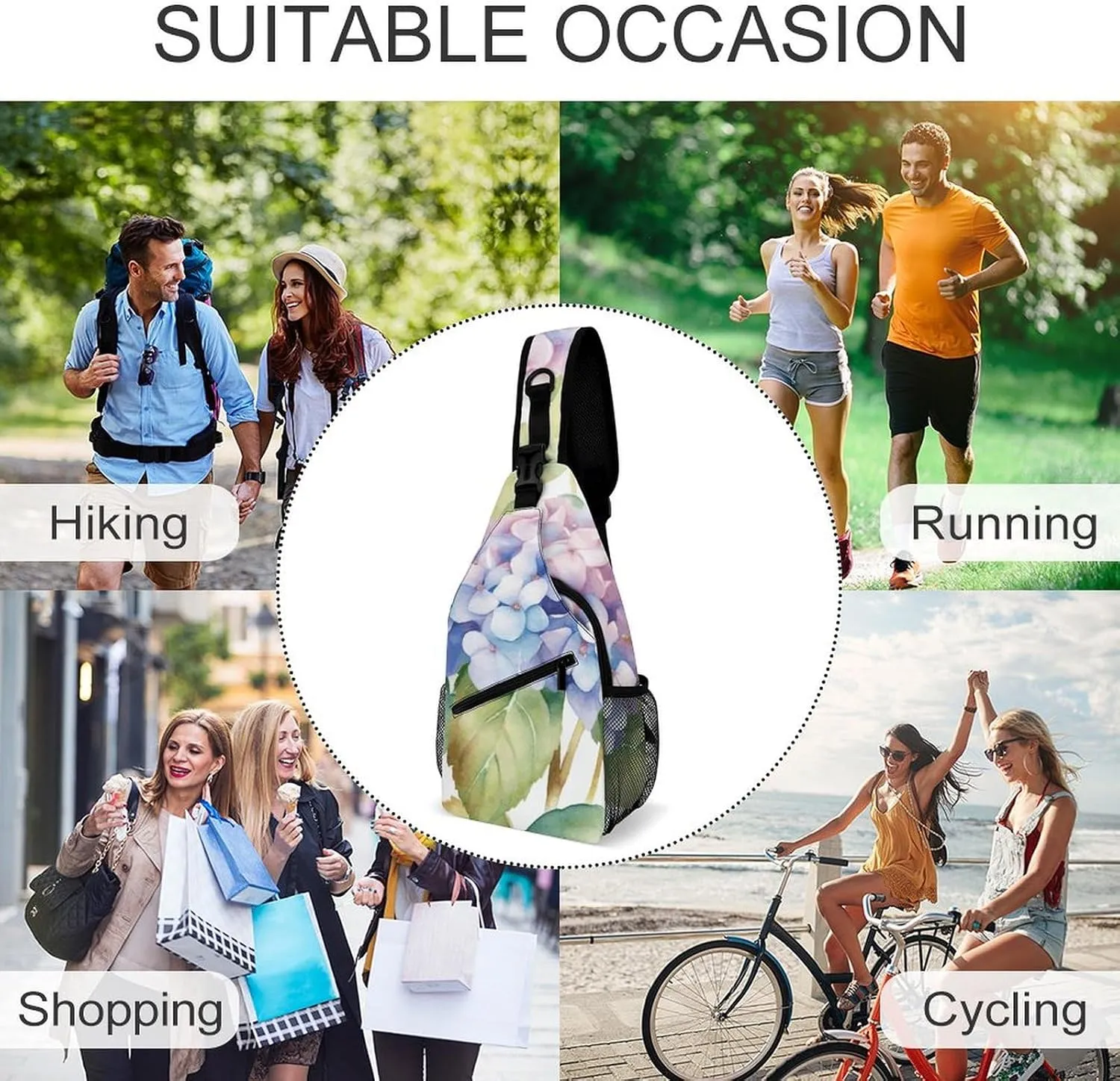 Crossbody Bag for Women Men Chest Bag Jungle Giraffe Sling Bag Crossbody Shoulder Bag Sling Backpack
