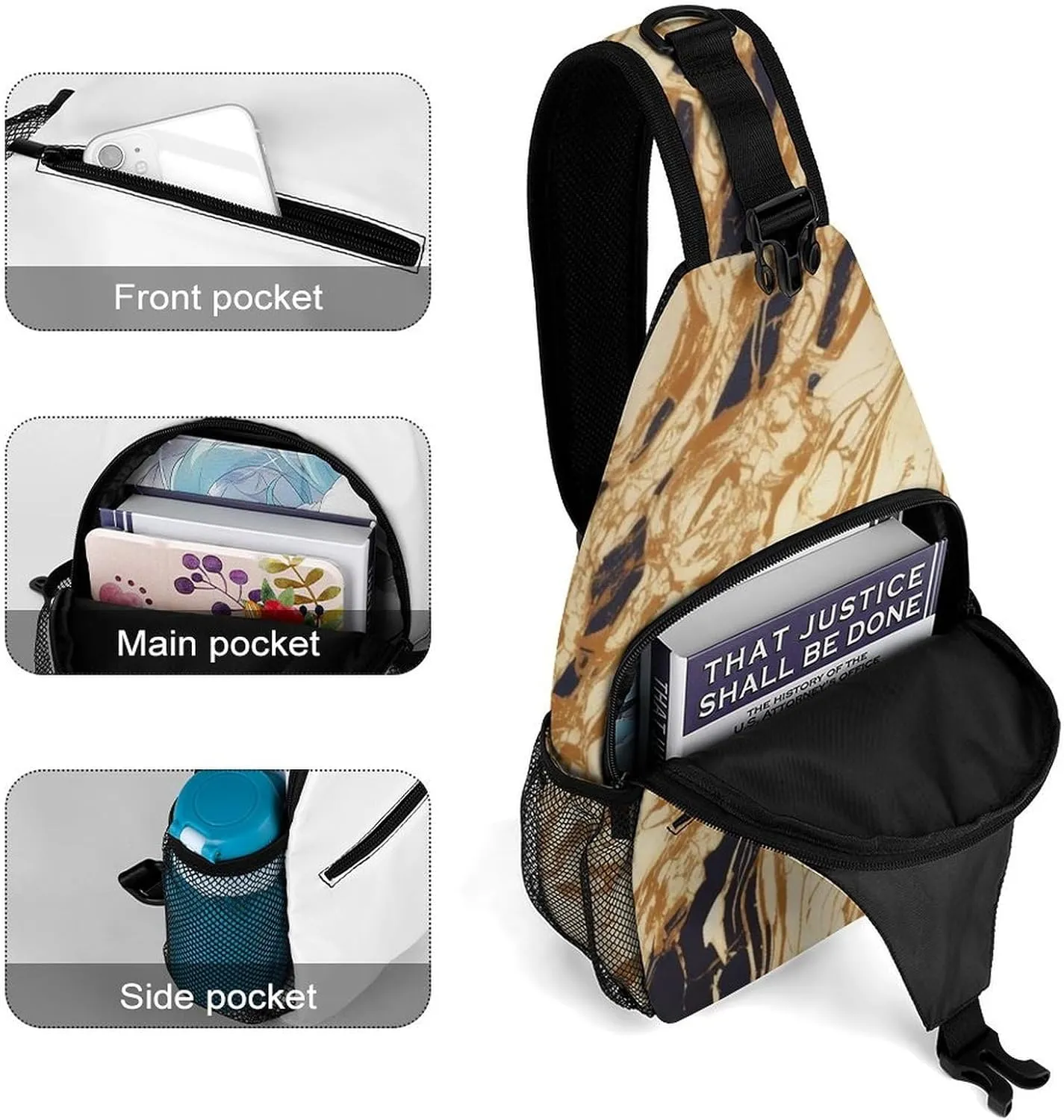 Crossbody Bag for Women Men Chest Bag Music Studio Sling Bag Crossbody Shoulder Bag Sling Backpack