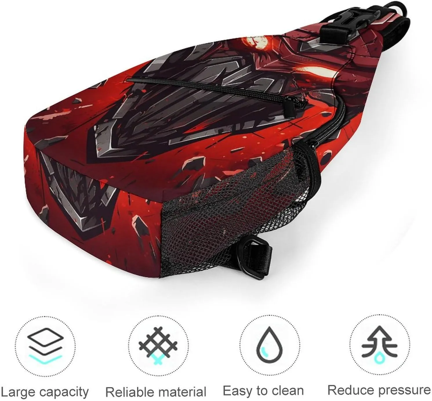 Crossbody Bag for Women Men Chest Bag Spartan Warrior Helmet Sling Bag Crossbody Shoulder Bag Sling Backpack