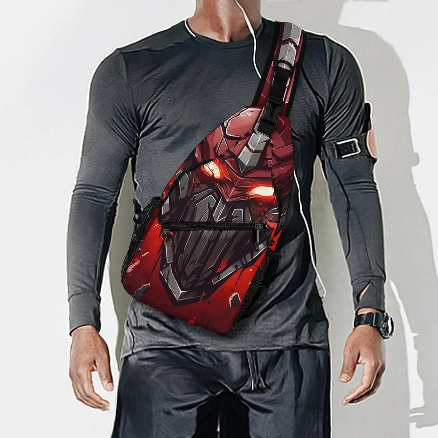 Crossbody Bag for Women Men Chest Bag Spartan Warrior Helmet Sling Bag Crossbody Shoulder Bag Sling Backpack