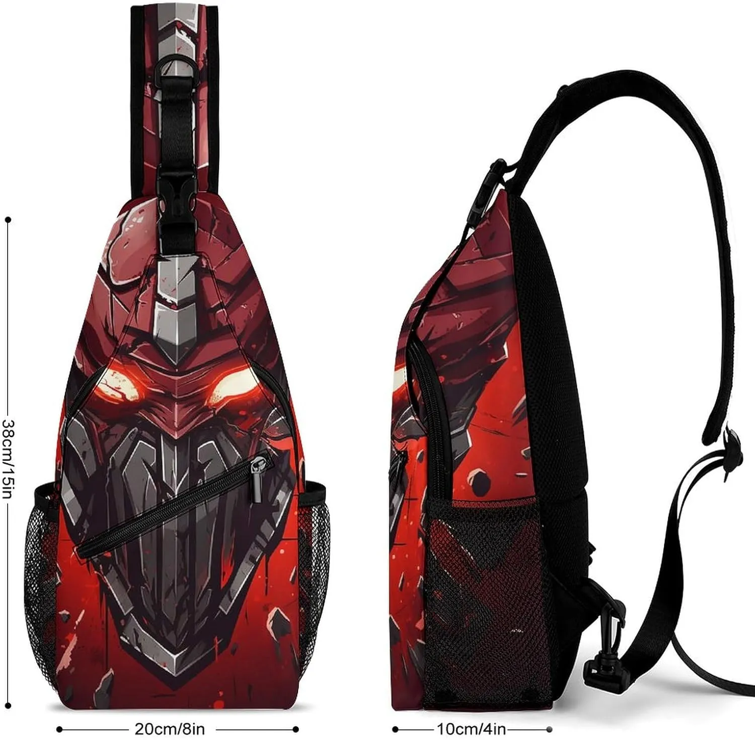 Crossbody Bag for Women Men Chest Bag Spartan Warrior Helmet Sling Bag Crossbody Shoulder Bag Sling Backpack