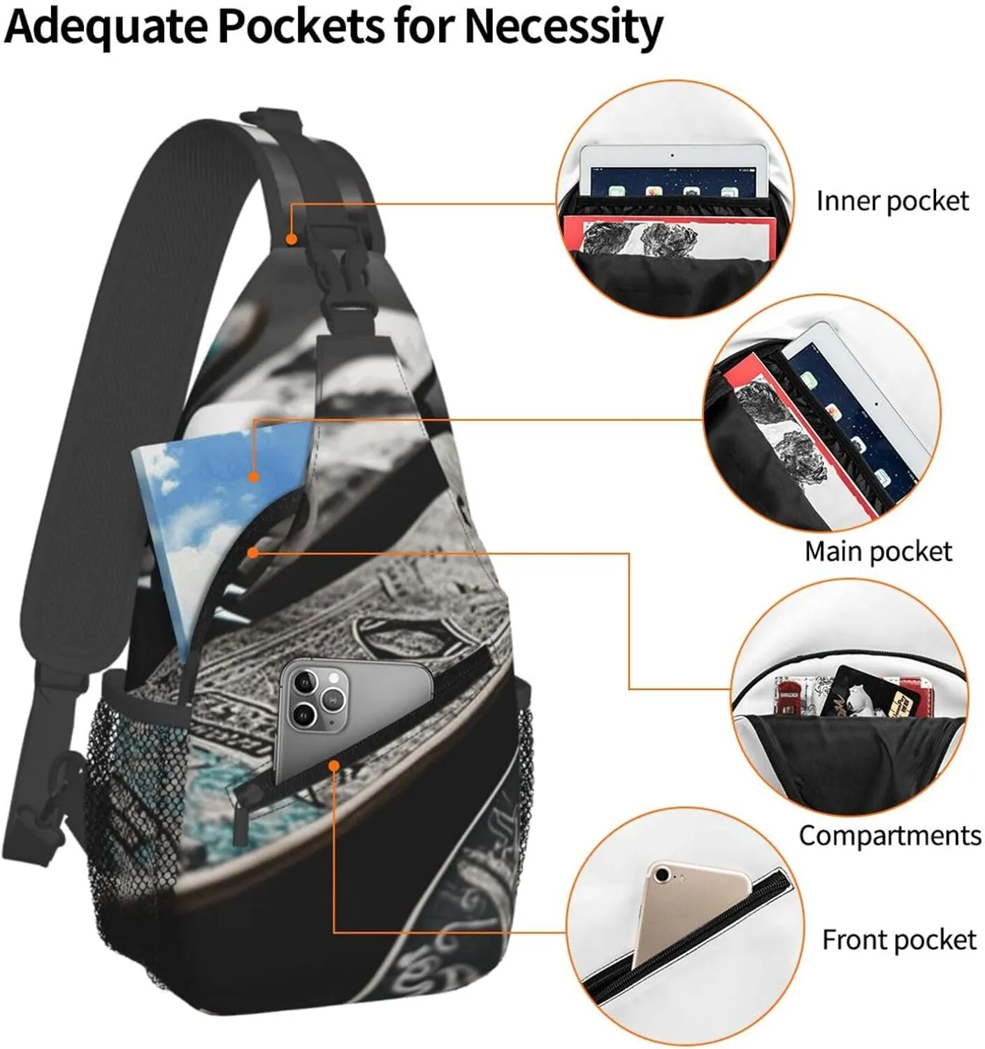 Crossbody Bag for Women Men Skate boards_79046072 Chest Bag Crossbody Sling Bag Adjustable Shoulder Bag