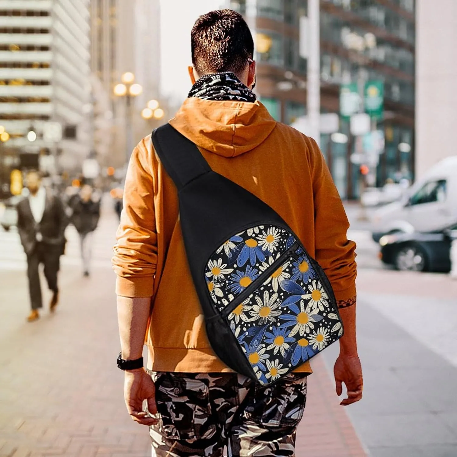 Crossbody Bag for Women Men Sling Bag A Hand Drawn Tiger Chest Bag Crossbody Adjustable Shoulder Bag