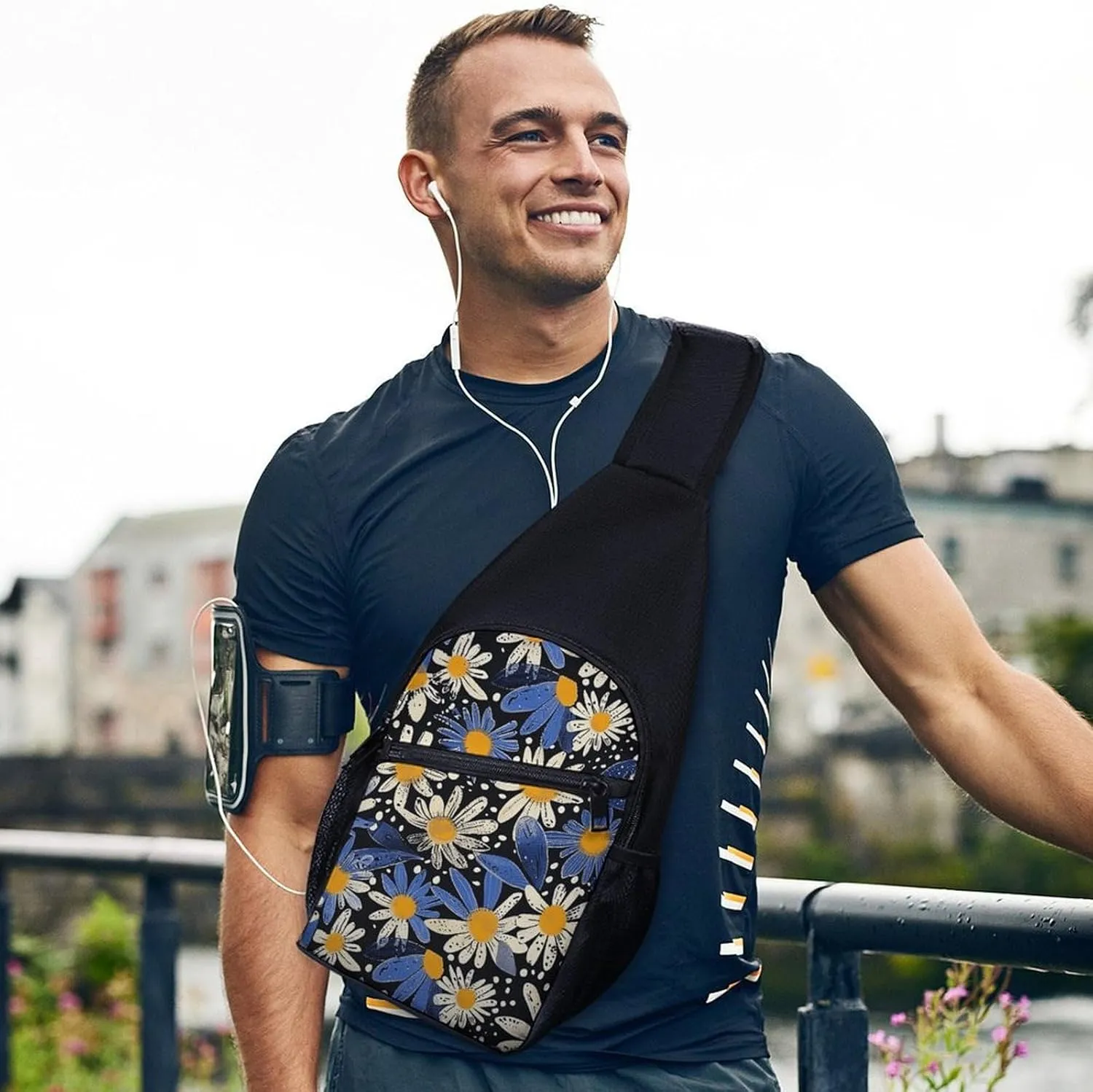 Crossbody Bag for Women Men Sling Bag A Hand Drawn Tiger Chest Bag Crossbody Adjustable Shoulder Bag