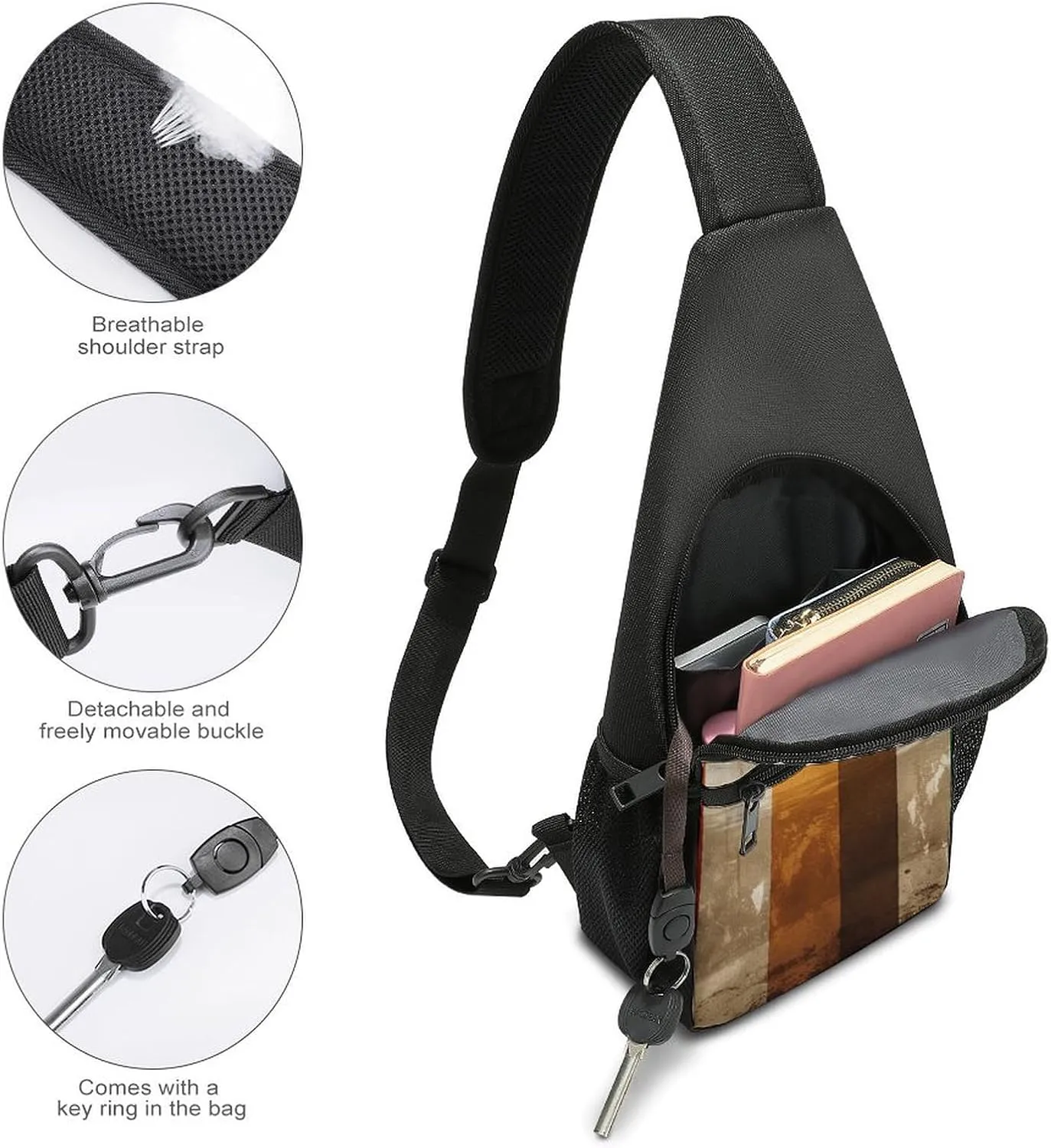 Crossbody Bag for Women Men Sling Bag Bluebird And Flowers Chest Bag Crossbody Adjustable Shoulder Bag