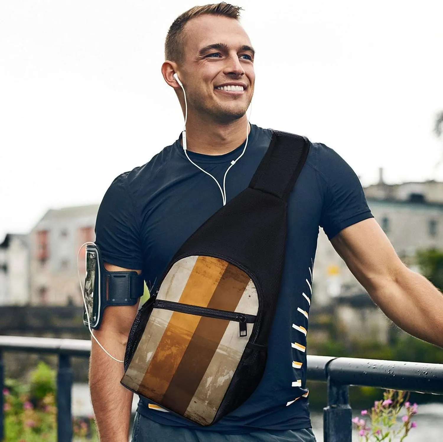 Crossbody Bag for Women Men Sling Bag Bluebird And Flowers Chest Bag Crossbody Adjustable Shoulder Bag
