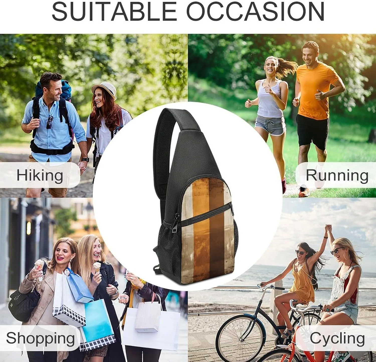 Crossbody Bag for Women Men Sling Bag Bluebird And Flowers Chest Bag Crossbody Adjustable Shoulder Bag